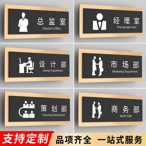订制商务洽谈室活动策划部市场营销部门科室牌综合办会议室亚克力标牌